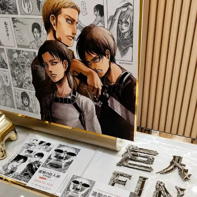 [BUNJANG] Attack on Titan Final Exhibition B2 Poster + Postcard + Ticket + Shopping Bag / [미사용 새상품] 진격의거인 B2 포스터+엽서+티켓+쇼핑백