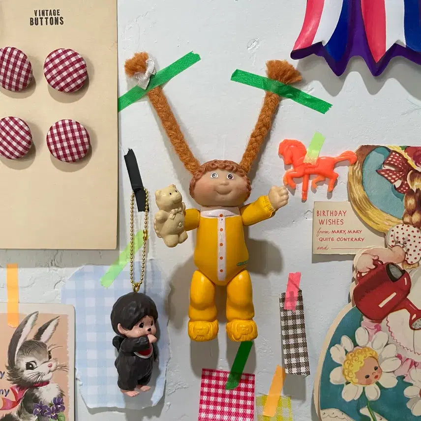 [BUNJANG] 1984s Brown Hair Pipi Cabbage Figure (Rare) / 1984s/브라운헤어 삐삐 양배추피규어(rare)