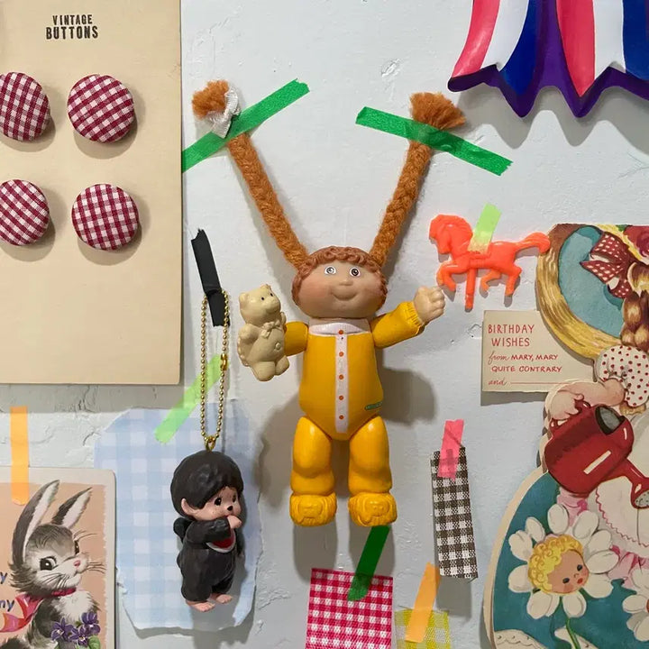 [BUNJANG] 1984s Brown Hair Pipi Cabbage Figure (Rare) / 1984s/브라운헤어 삐삐 양배추피규어(rare)