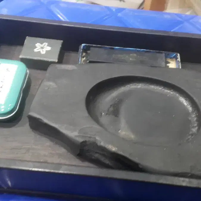 [BUNJANG] 1950s Japanese Inkstone Set with Storage Box / 1950년대 일본 벼루와 보관함