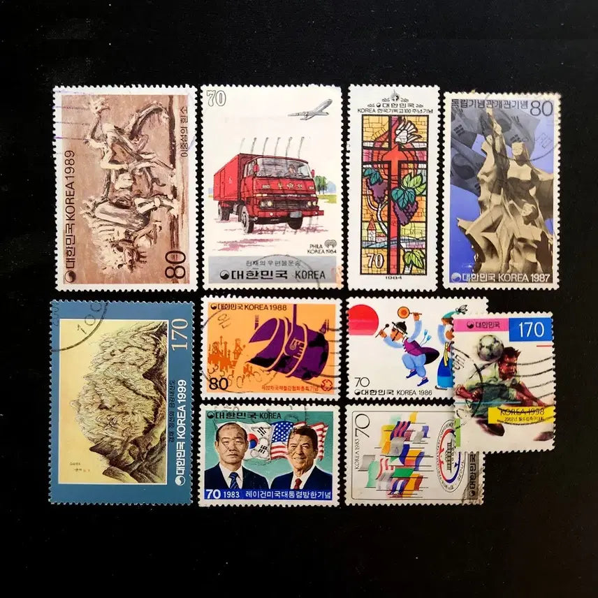 [BUNJANG] 1980-90s Used 10 Types Commemorative Stamps / 1980-90년대 사용제 10종 기념우표