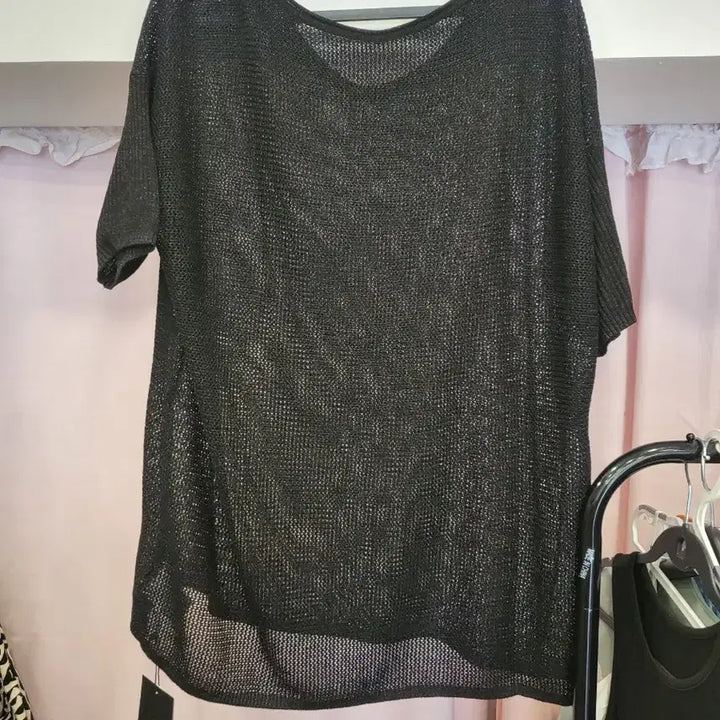 [SOLD OUT] 블랙 메쉬 브이넥 반팔 니트