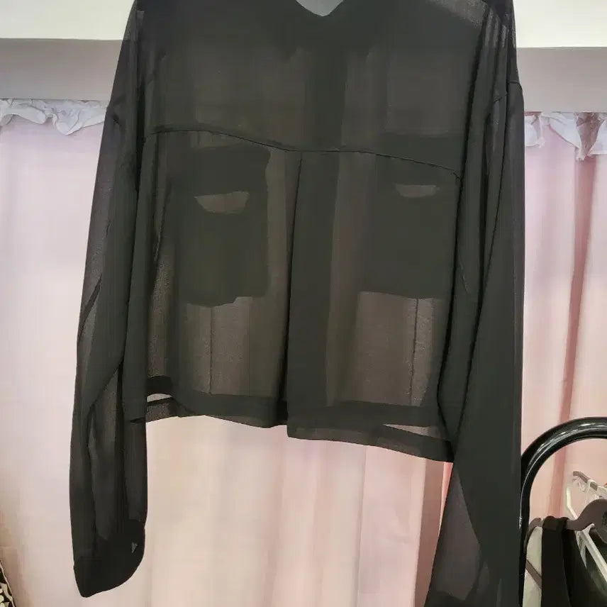 [SOLD OUT] 버쉬카 시스루 셔츠 검정