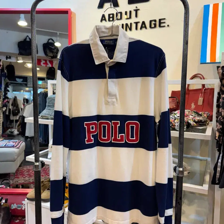 [BUNJANG] Polo Ralph Lauren Arch Logo Rugby Shirt M / 폴로 랄프로렌 아치 로고 럭비 셔츠 M