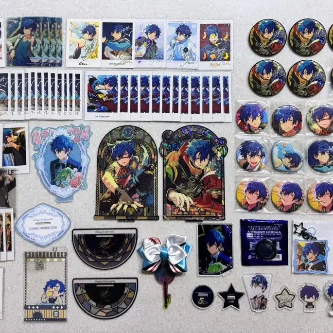 [BUNJANG] Ensemble Stars! Jun Shion Official Goods Set (StarS) / 앙스타 사자나미 쥰 공식 굿즈 세트 정리 레어 중스타 푸니빈즈 쿠지 뱃지