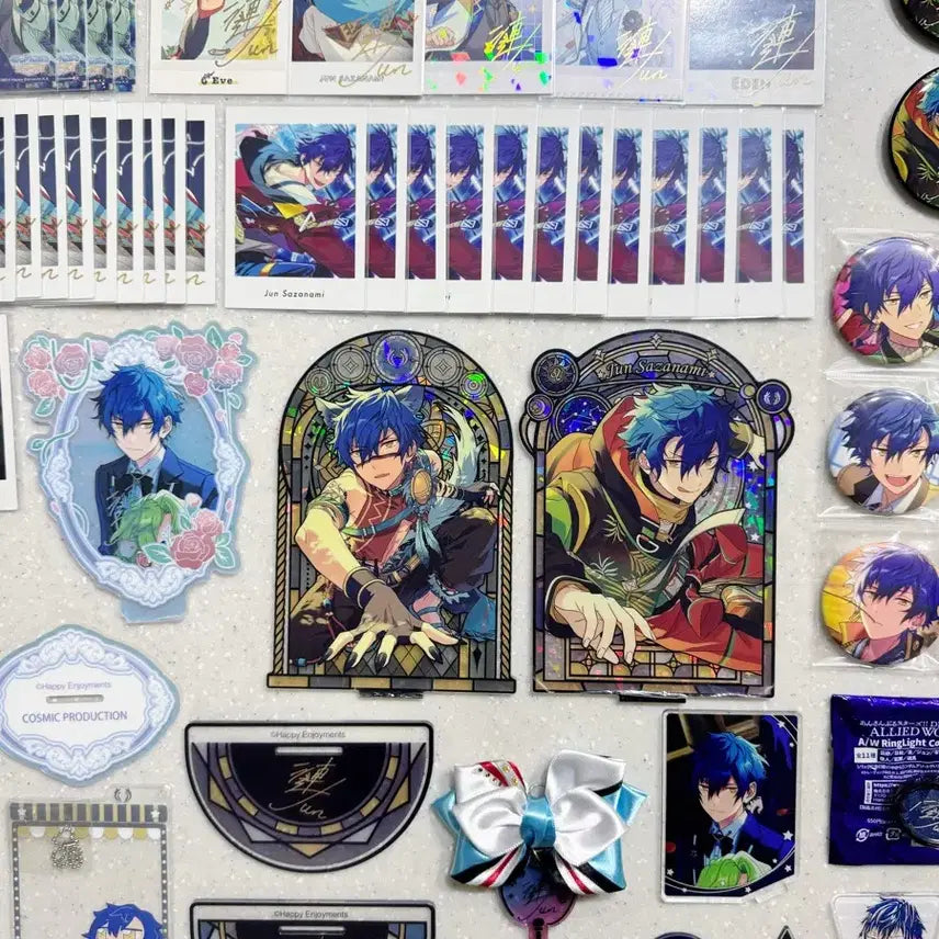 [BUNJANG] Ensemble Stars! Jun Shion Official Goods Set (StarS) / 앙스타 사자나미 쥰 공식 굿즈 세트 정리 레어 중스타 푸니빈즈 쿠지 뱃지