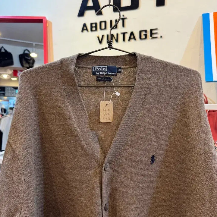 [BUNJANG] Polo Ralph Lauren Elbow Custom Lambswool Knit Cardigan Size 100 / 폴로 랄프로렌 엘보우 커스텀 램스울 니트 가디건 100