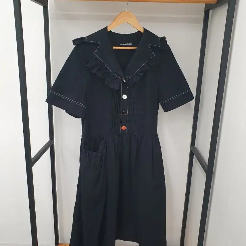 [BUNJANG] Lucky Chouette Black Dress / 럭키슈에뜨 원피스 블랙