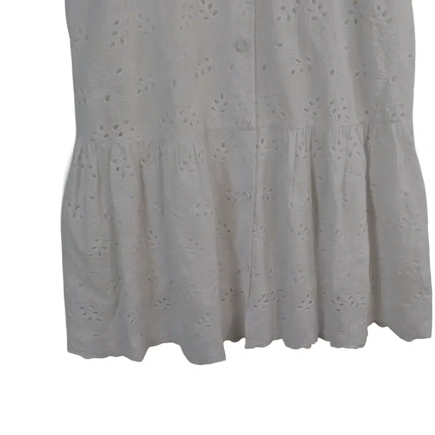[BUNJANG] EUDON CHOI Embroidered Lace Long Dress / EUDON CHOI 화이트 자수 레이스 원피스 55 펀칭 롱원피스