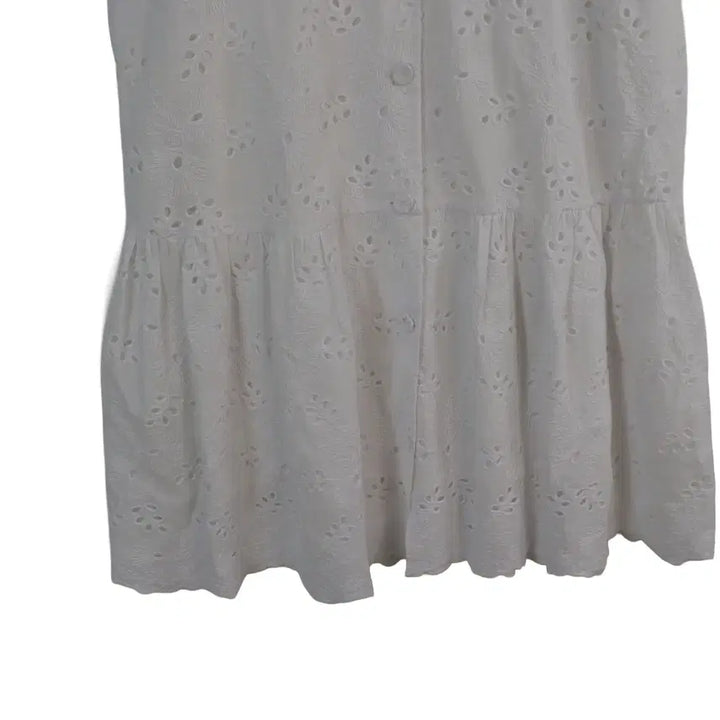 [BUNJANG] EUDON CHOI Embroidered Lace Long Dress / EUDON CHOI 화이트 자수 레이스 원피스 55 펀칭 롱원피스