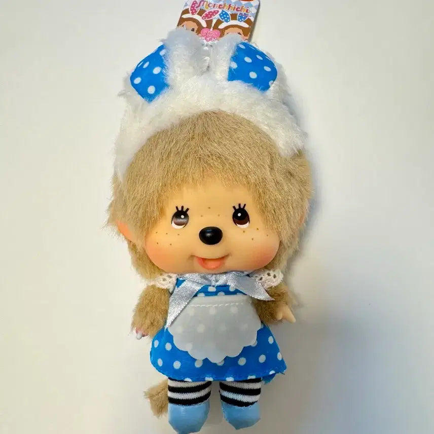 [BUNJANG] Monchhichi Big Head Monchhichi Maid Outfit / 몬치치 대두치치 블루도트 메이드복장