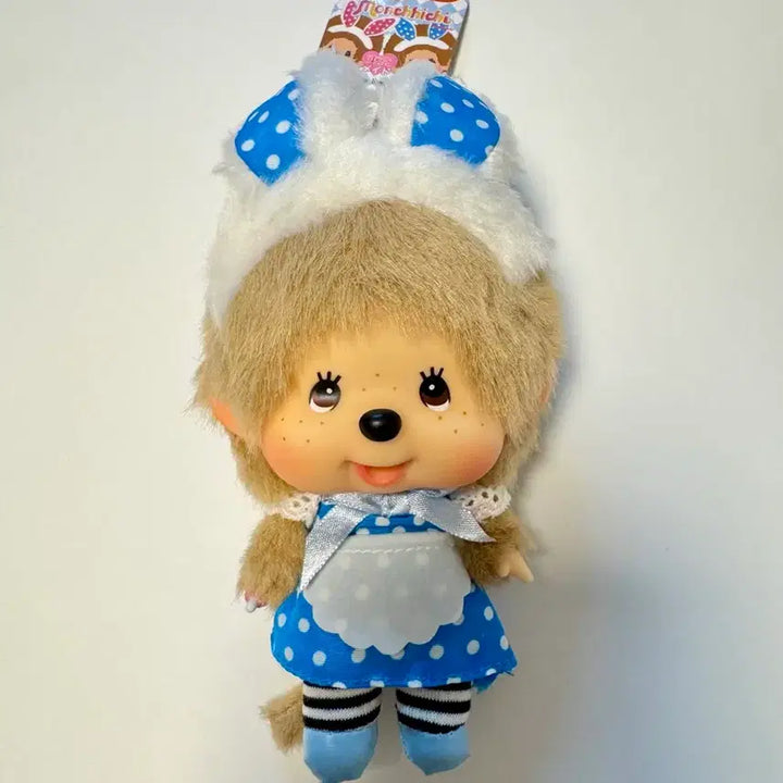 [BUNJANG] Monchhichi Big Head Monchhichi Maid Outfit / 몬치치 대두치치 블루도트 메이드복장