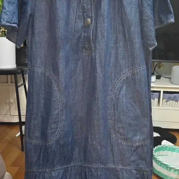 [BUNJANG] Denim Shirt Dress / 청 데님 셔츠 원피스77~88 (새제품입니다)
