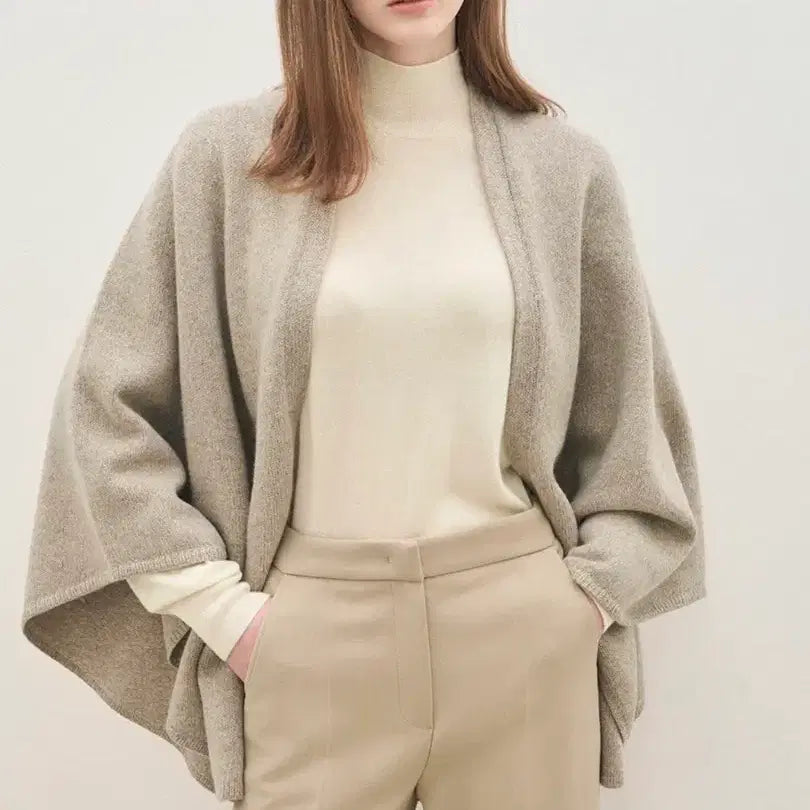 [BUNJANG] The Cashmere Whole Garment Cape with Belt / 더캐시미어 홀가먼트 케이프