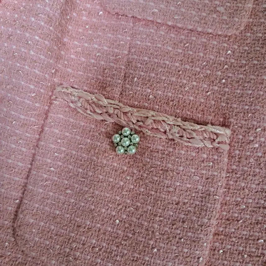 [BUNJANG] It Michaa Pink Tweed Jacket (Size 66-77) / 잇미샤 트위드자켓66~77