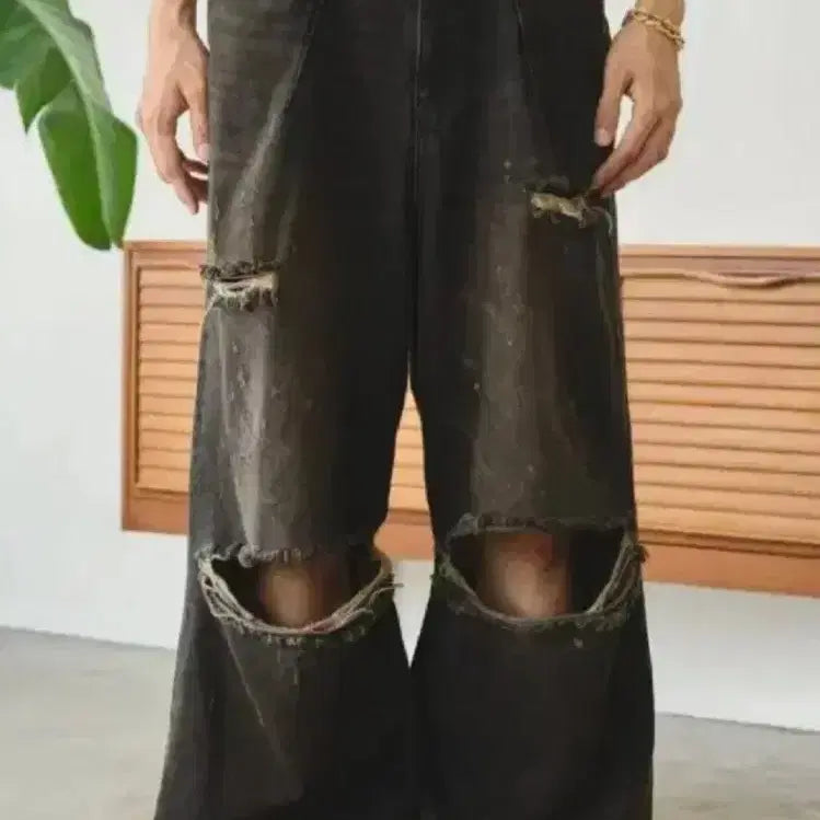 [BUNJANG] Camphor Wood Vintage Processed Black Denim Pants M / camphor wood 빈티지 가공 데미지 흑청 데님 팬츠 m 하나비마켓