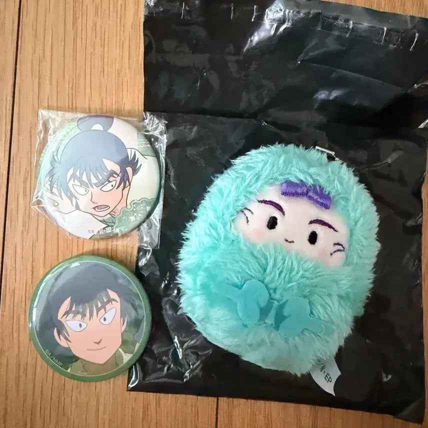 [BUNJANG] Nintama Rantaro Senzo &amp; Kema Tapestry Plush &amp; Can Badge Bundle Set / 닌타마 센조 타피누이, 케마 캔뱃지 일괄 판매