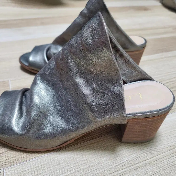 [BUNJANG] Sparkling Shirring Mule Heels / 반짝이 셔링 뮬 힐