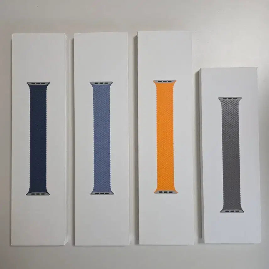 [BUNJANG] Apple Watch Braided Solo Loop 45mm Strap (Bundle Set) / (일괄)애플워치 브레이드 솔로루프 45mm 사이즈 2,4 정품스트랩