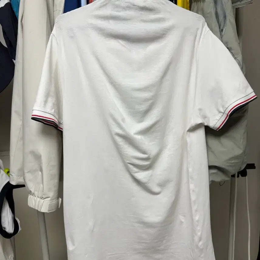 [BUNJANG] Moncler White Short Sleeve Polo T-Shirt / 몽클레어 반팔 카라티 흰색