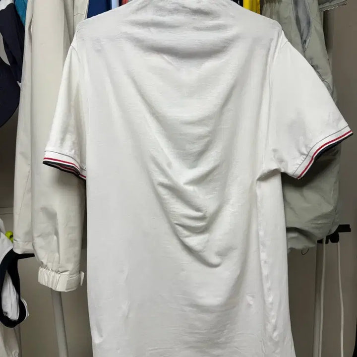 [BUNJANG] Moncler White Short Sleeve Polo T-Shirt / 몽클레어 반팔 카라티 흰색