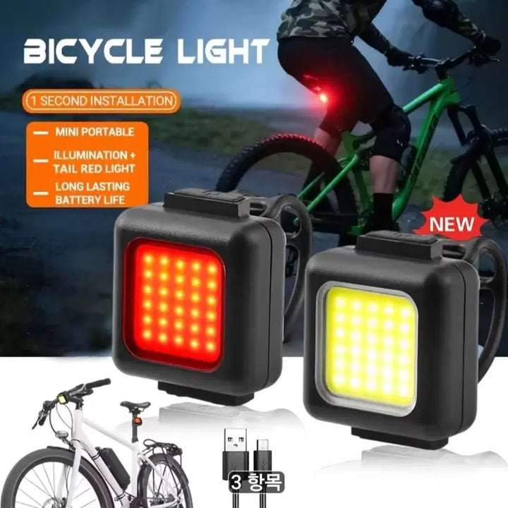 [BUNJANG] Rechargeable LED Lamp and Lantern Set for Bicycles and Motorcycles / 자전거 충전식  LED 램프  랜턴 세트