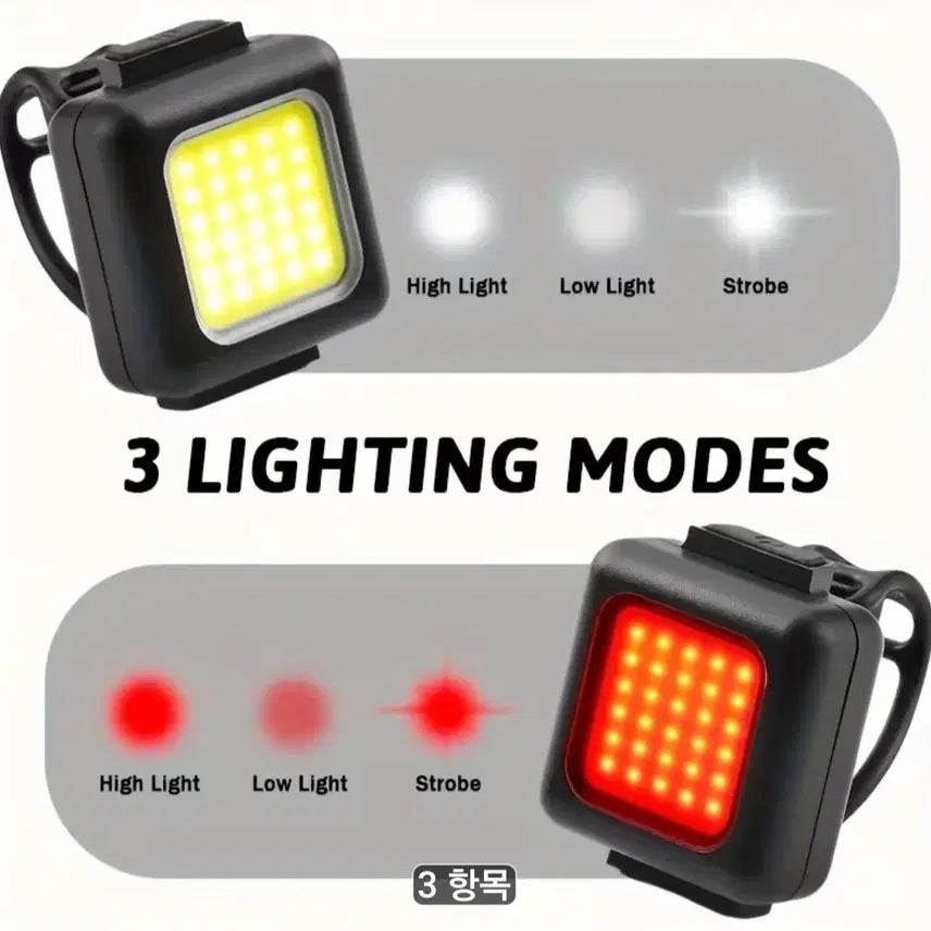 [BUNJANG] Rechargeable LED Lamp and Lantern Set for Bicycles and Motorcycles / 자전거 충전식  LED 램프  랜턴 세트