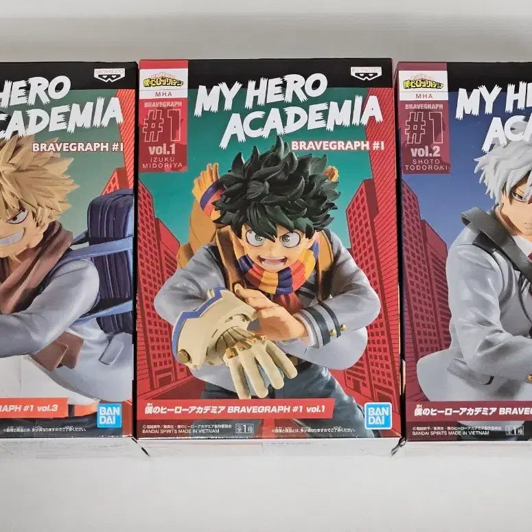 [BUNJANG] My Hero Academia BRAVEGRAPH Bakugo Midoriya Todoroki Figures Bundle Set (Sealed) / [미개봉일괄]히로아카 BRAVEGRAPH 바쿠고 미도리야 토도로키 피규어