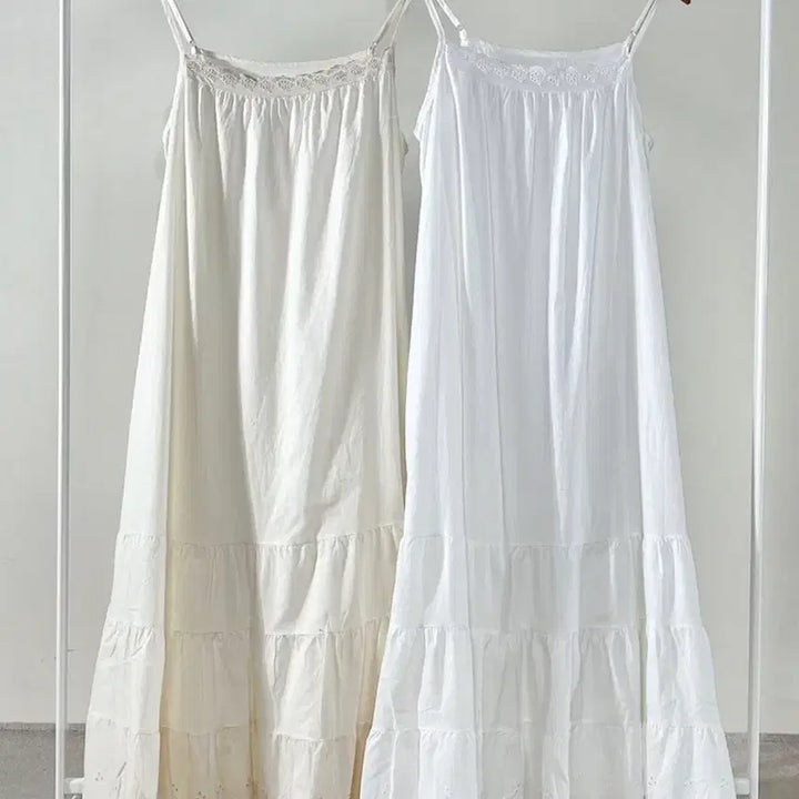 [BUNJANG] Abigail Ivory Lace Long Dress / 모리걸 레이어드 레이스 아이보리 컬러 원피스