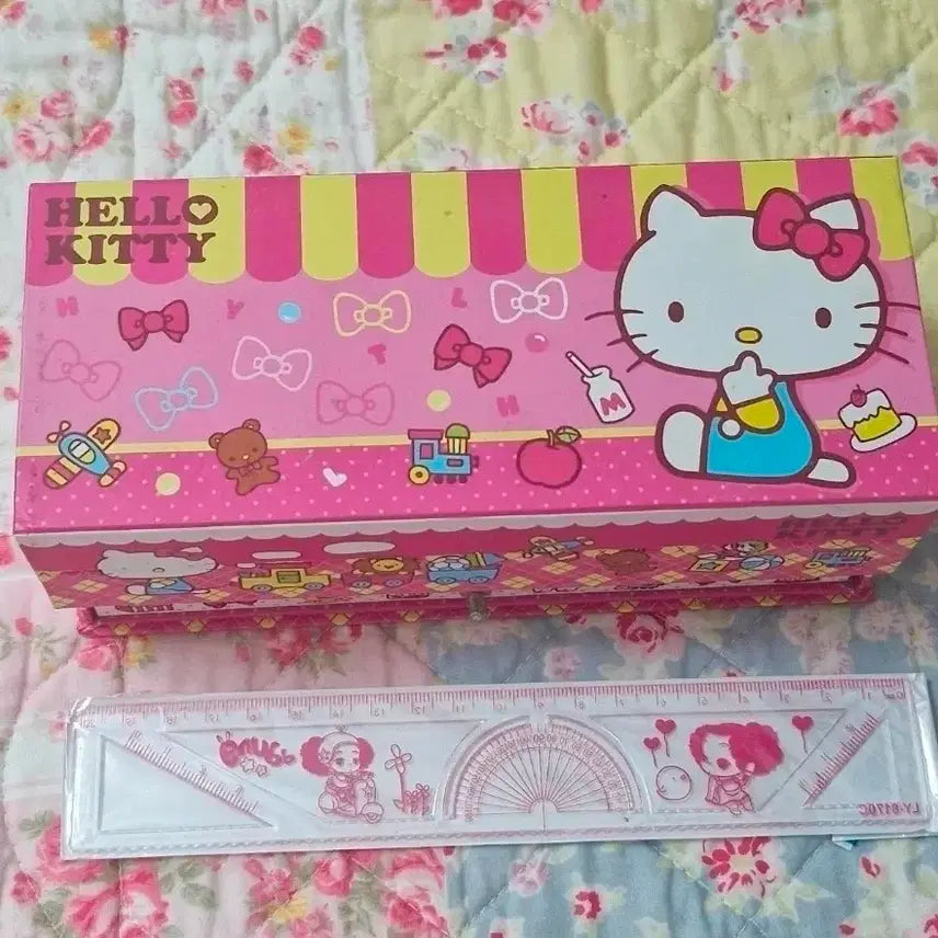 [BUNJANG] Rare Vintage Sanrio Hello Kitty 3-Tier Pencil Case Storage Box / 레어 고전  빈티지 산리오 키티 헬로키티 3단  필통  수납함