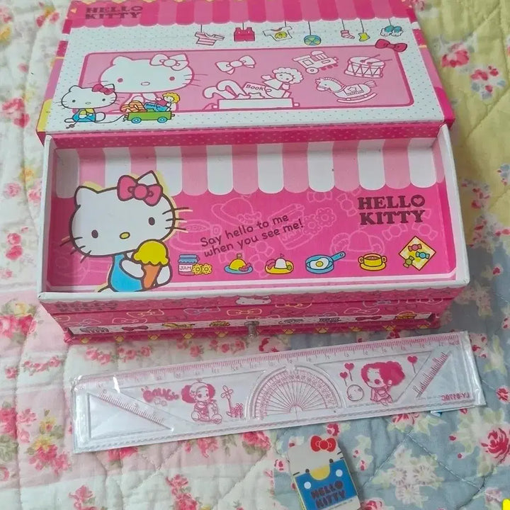 [BUNJANG] Rare Vintage Sanrio Hello Kitty 3-Tier Pencil Case Storage Box / 레어 고전  빈티지 산리오 키티 헬로키티 3단  필통  수납함