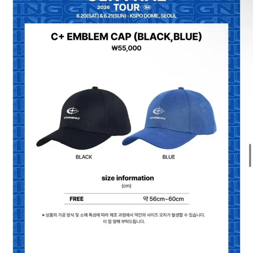 [BUNJANG] King Gnu Central Concert Cap / 킹누 센트럴 콘서트 모자 블루팔아요
