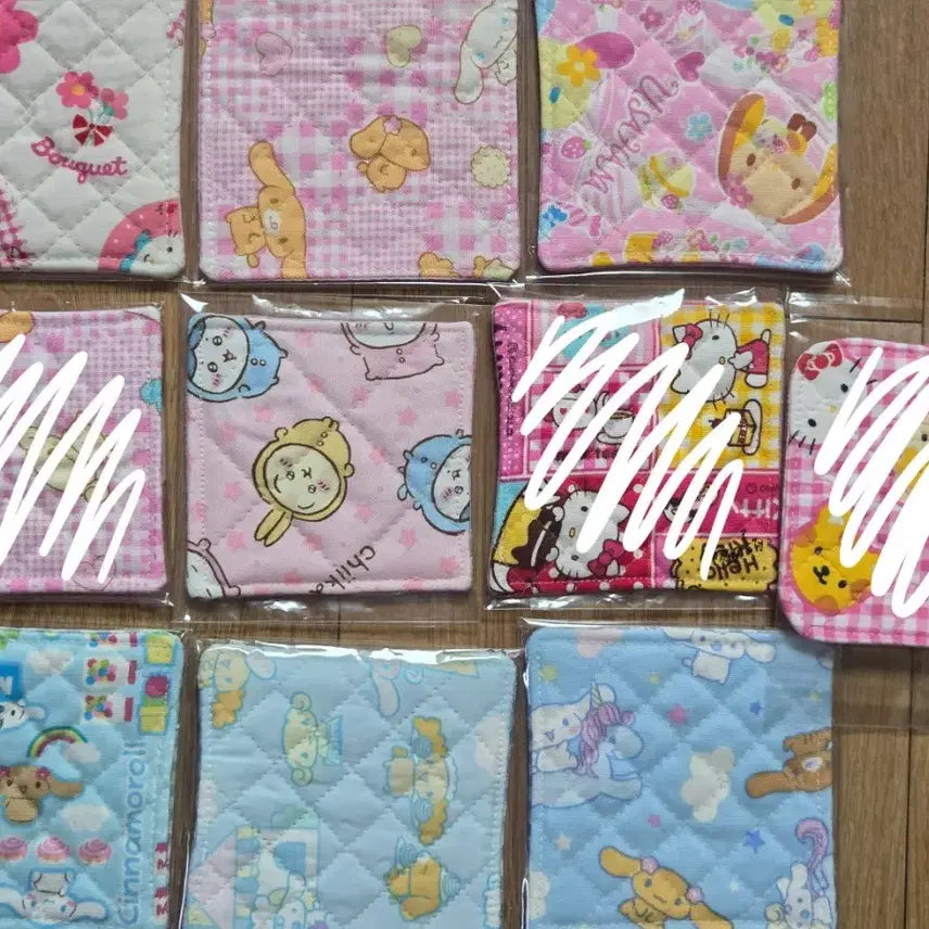[BUNJANG] Sanrio Vintage Fabric Coasters (Set of 3+) / 산리오 고전원단 티코스터 판매합니다