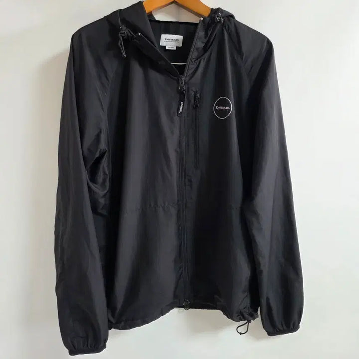[BUNJANG] Covernat Authentic Logo Hooded Windbreaker Jacket Black S / 커버낫(COVERNAT) 어센틱 로고 후드 바람막이 자켓 블랙 S(90)