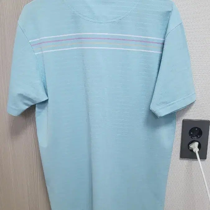[BUNJANG] Footjoy Golf Wear Striped Polo Shirt - Size S / 풋조이 골프웨어 하늘색 스트라이프 카라티 S