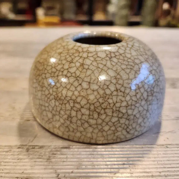[BUNJANG] Chinese Celadon Porcelain Brush Washer with Crackle Detail / 중국도자기 균열 좋은 백자 필세