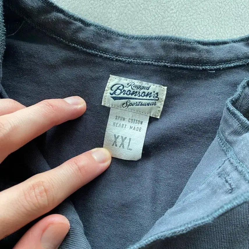 [SOLD OUT] 브론슨 10.6oz 헨리넥 반팔티 크롭 기장 버전 xxl 105