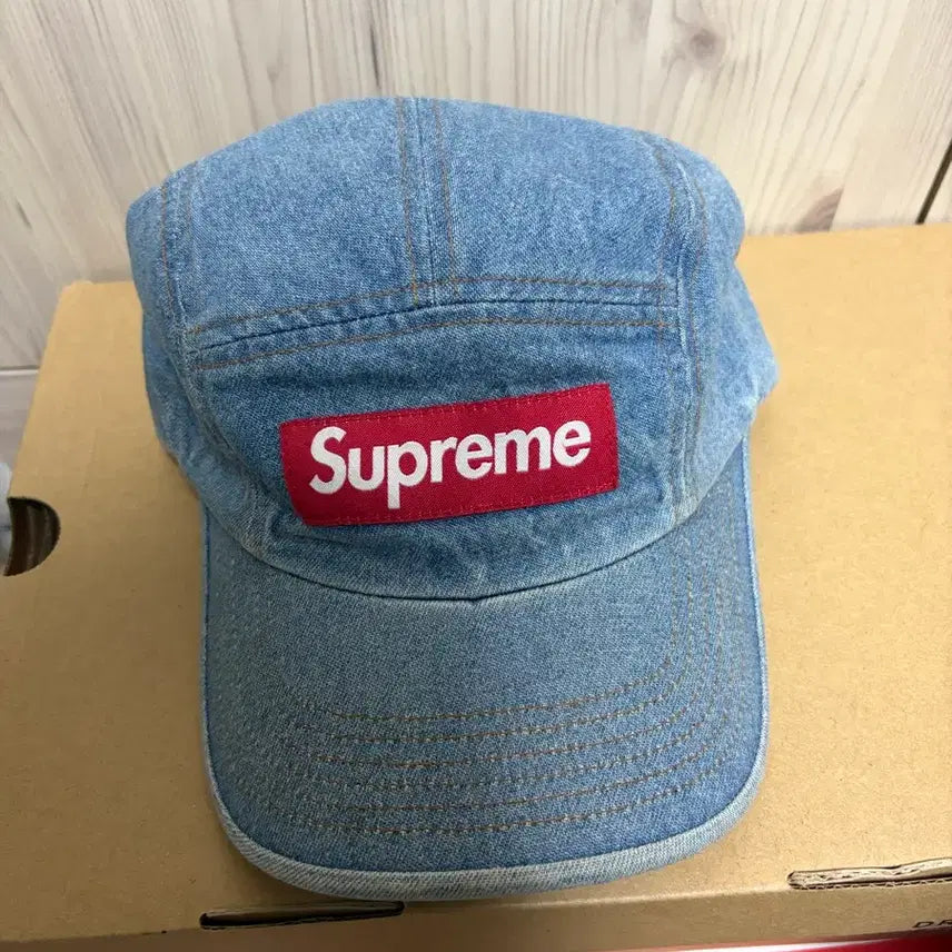 [BUNJANG] Supreme 22FW Washed Chino Twill Camp Cap Denim / 22FW 슈프림 워시드치노 트윌 캠프캡 데님