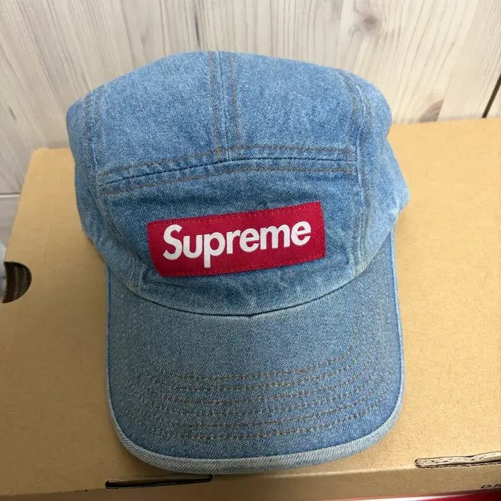 [BUNJANG] Supreme 22FW Washed Chino Twill Camp Cap Denim / 22FW 슈프림 워시드치노 트윌 캠프캡 데님