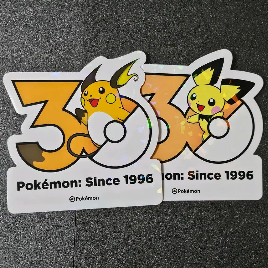 [BUNJANG] Pokemon 30th Anniversary Stickers Raichu Pichu Bundle Set / 일괄) 포켓몬 로고 30주년 스티커 라이츄 피츄