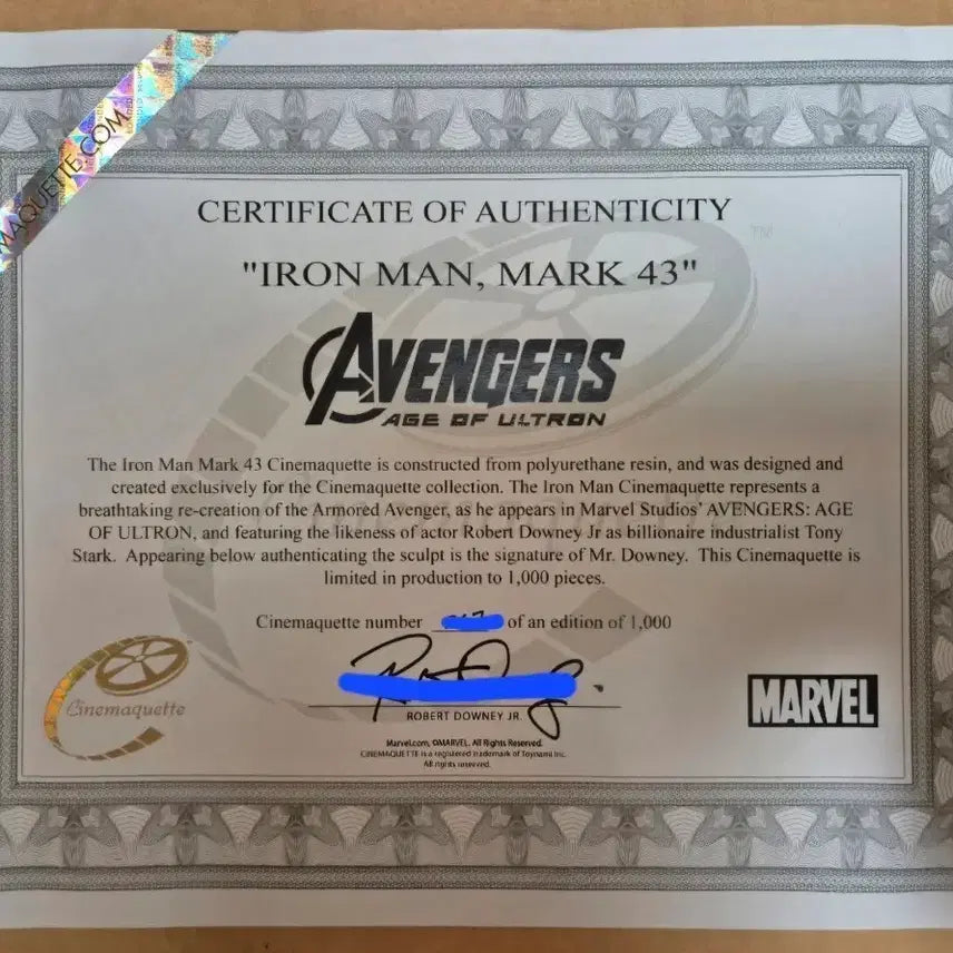 [BUNJANG] Iron Man Mark 43 Signed Limited Edition / 아이언맨 친필싸인 전세계 1000개 한정판!!