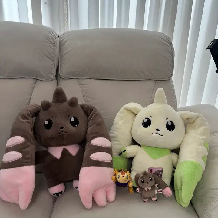 [SOLD OUT] 택포/일괄]디지몬 로프몬&amp;테리어몬 대형 인형+키링 판매(40cm)합니다