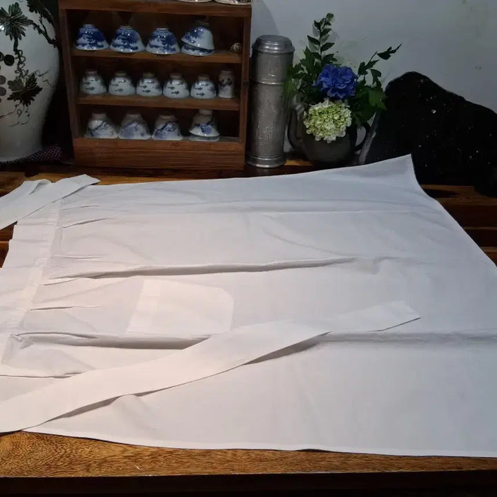 [BUNJANG] Handmade Linen Apron for Tea Ceremonies / 다도복에 하는 긴 광목앞치마