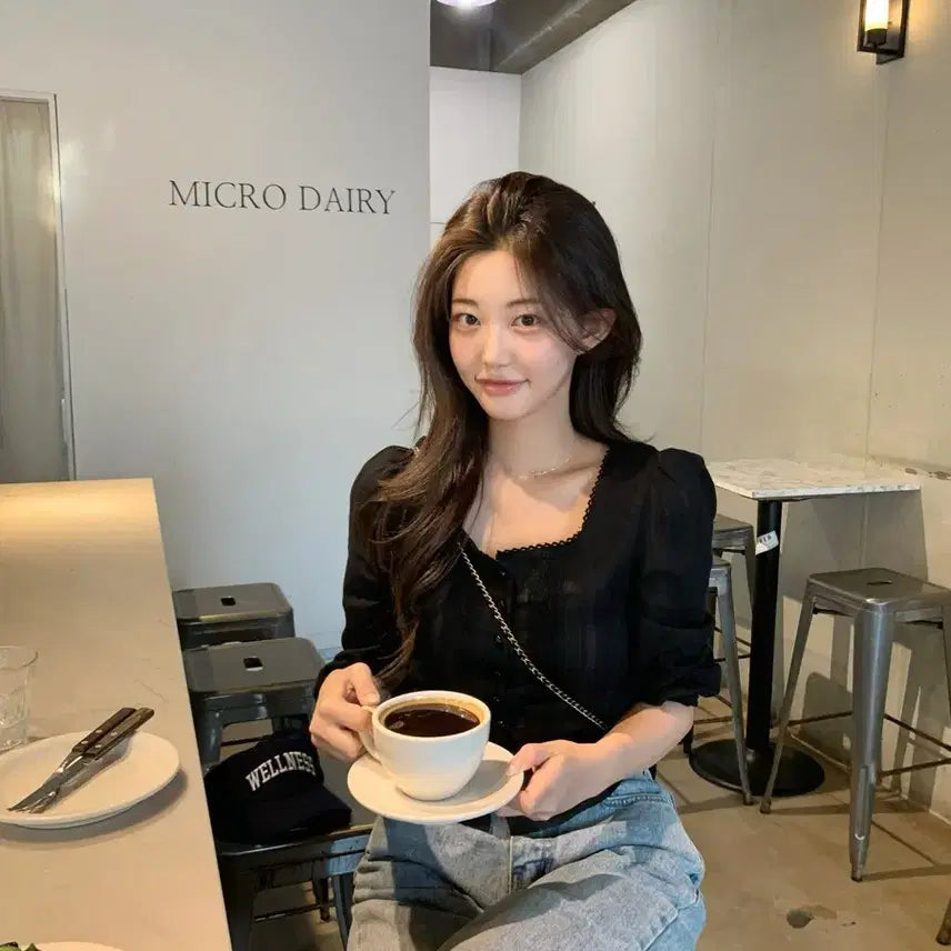 [SOLD OUT] 제니오 펄 에스닉 블라우스 블랙 S 새상품