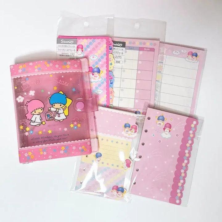 [BUNJANG] Kiki &amp; Lala Classic Kitty Diary Set with Binder / 키키라라다이어리 고전키티다이어리 헤이세이 키키라라바인더 리틀트윈스타
