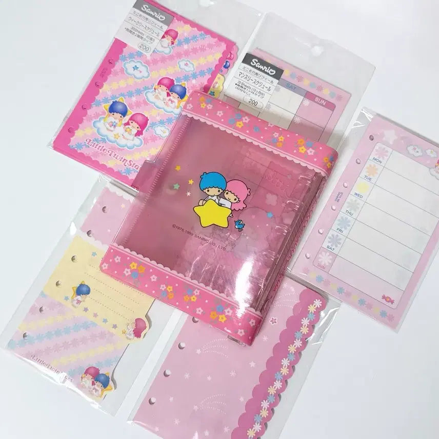 [BUNJANG] Kiki &amp; Lala Classic Kitty Diary Set with Binder / 키키라라다이어리 고전키티다이어리 헤이세이 키키라라바인더 리틀트윈스타
