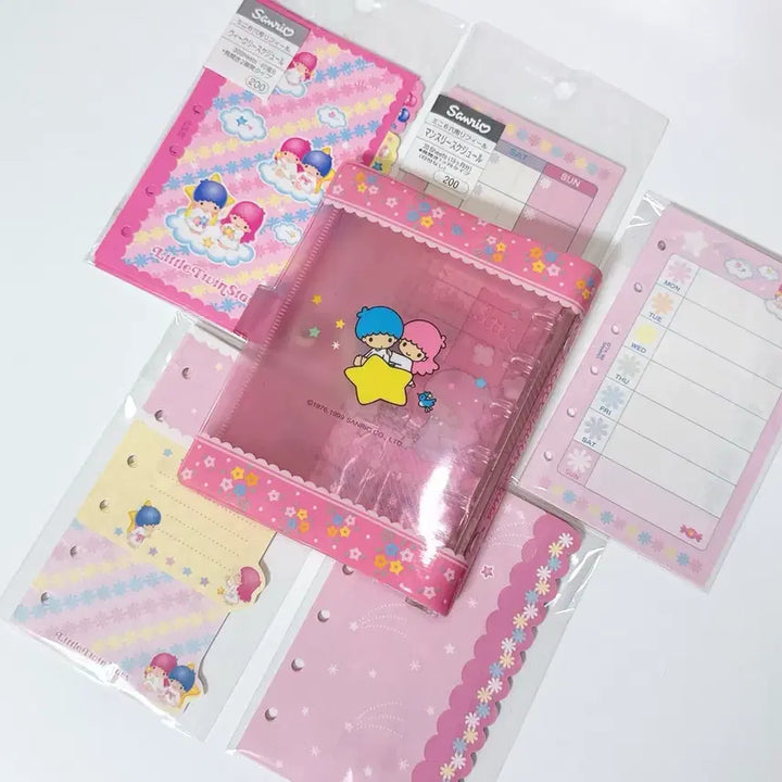 [BUNJANG] Kiki &amp; Lala Classic Kitty Diary Set with Binder / 키키라라다이어리 고전키티다이어리 헤이세이 키키라라바인더 리틀트윈스타