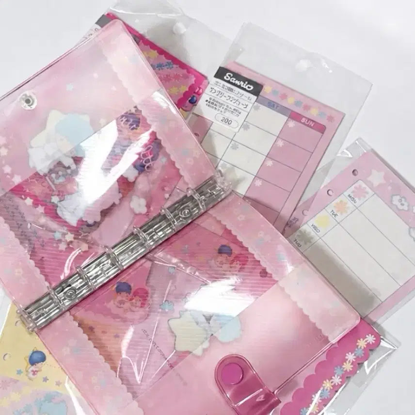 [BUNJANG] Kiki &amp; Lala Classic Kitty Diary Set with Binder / 키키라라다이어리 고전키티다이어리 헤이세이 키키라라바인더 리틀트윈스타