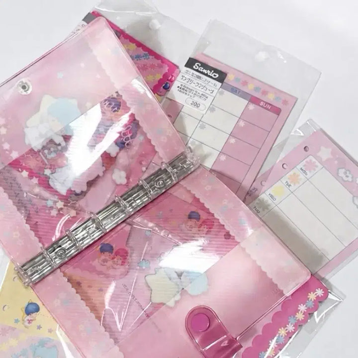 [BUNJANG] Kiki &amp; Lala Classic Kitty Diary Set with Binder / 키키라라다이어리 고전키티다이어리 헤이세이 키키라라바인더 리틀트윈스타