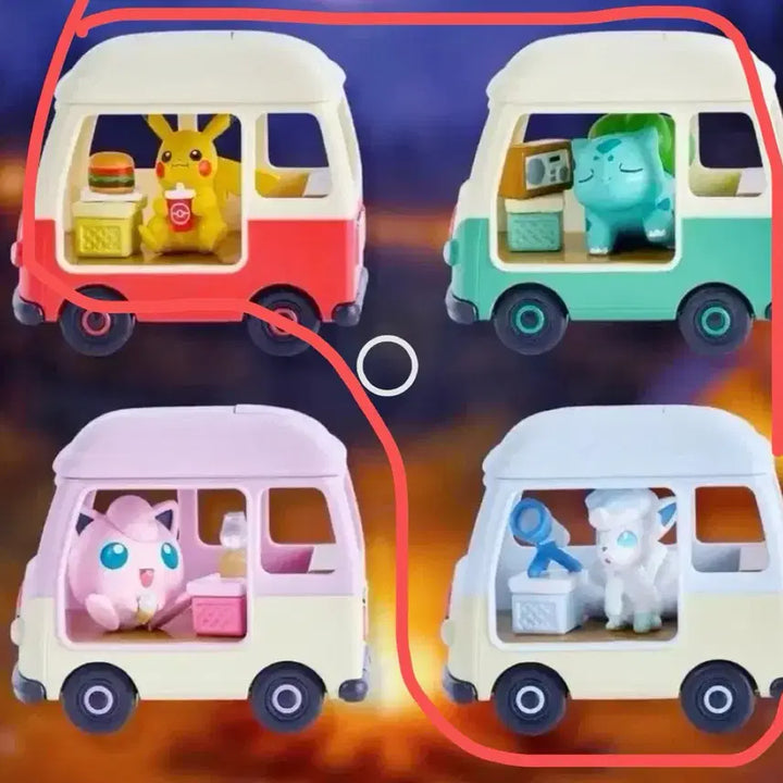 [BUNJANG] Lotteria Pokemon Pikachu, Bulbasaur, Alolan Vulpix 30th Anniversary Camping Car Keyring Bundle Set / 택포11) 롯데리아 포켓몬 피카츄, 이상해씨, 식스테일 캠핑카 키링